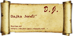 Dajka Jenő névjegykártya