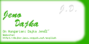 jeno dajka business card